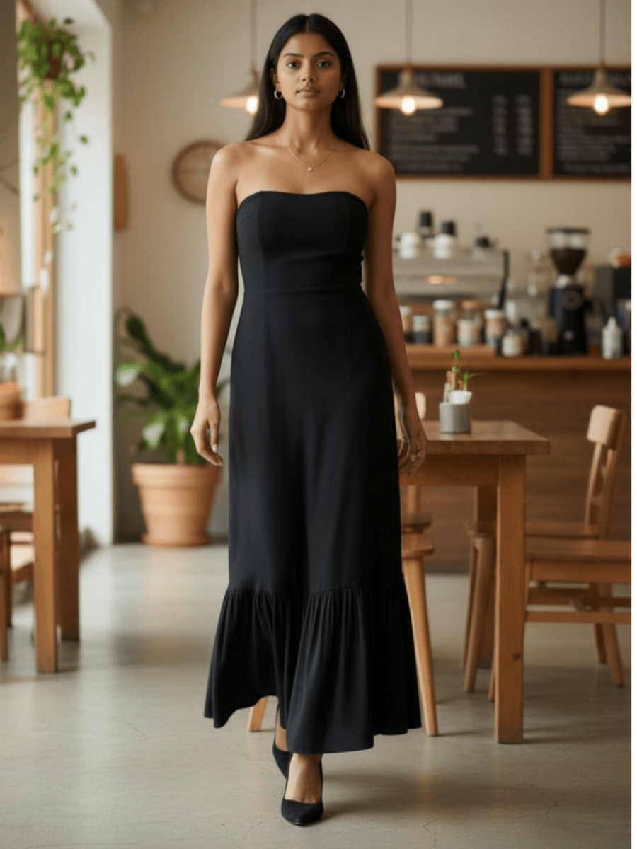 Bridget Midi Dress Versatile & Chic Strapless Look – Notch Above