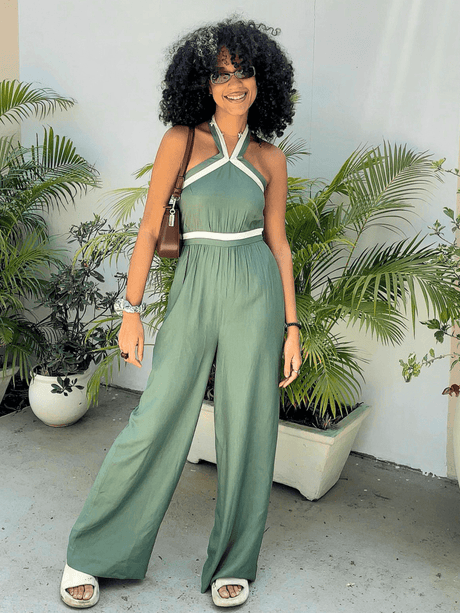 Trina Green Halter Neck Jumpsuit - Notch Above