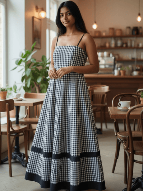 Caroline Gingham Maxi Dress - Notch Above
