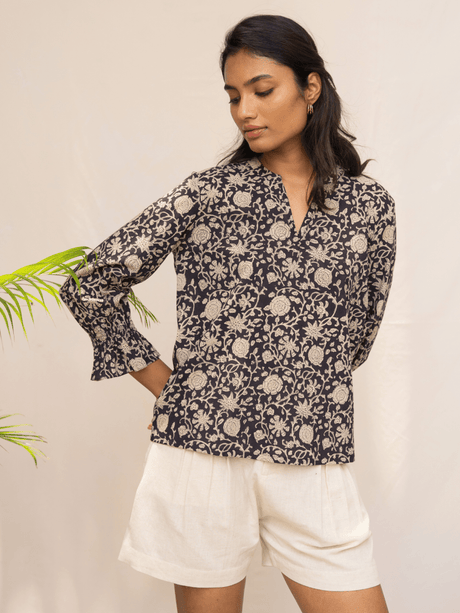 Adya V Neck Printed Casual Top - Notch Above
