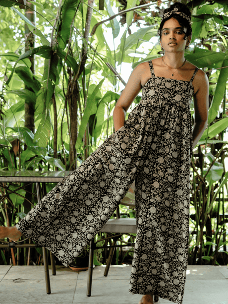 Olive Block Printed Jumpsuit - Notch Above