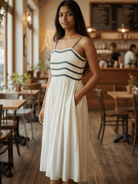 Talia Contrast Panel Midi Dress - Notch Above