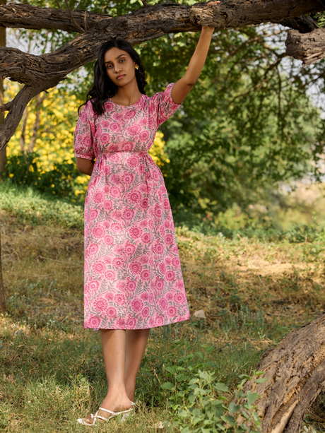 Bloom Elasticated Midi Dress - Notch Above