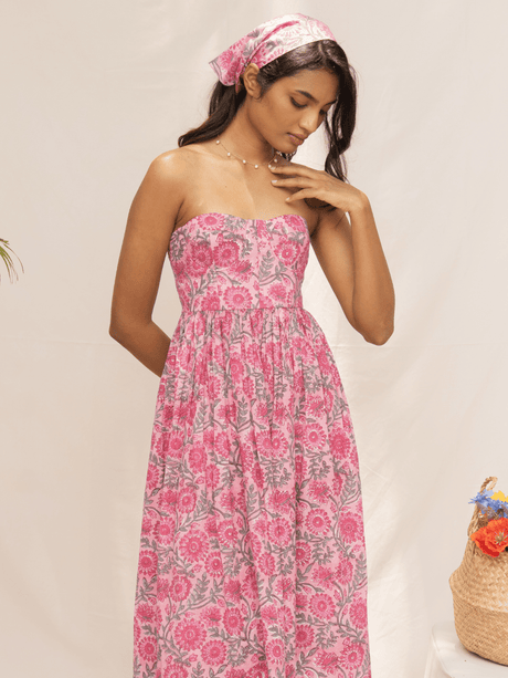 Sienna Floral Corset Midi Dress - Notch Above