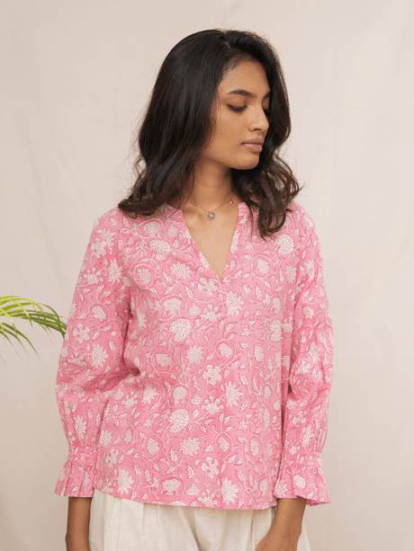 Calista Ruffle Sleeve Top - Notch Above