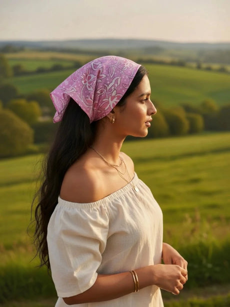 Lavender Block Printed Bandana - Notch Above