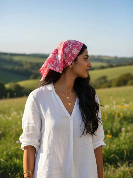 Block Printed Hair Bandana - Notch Above