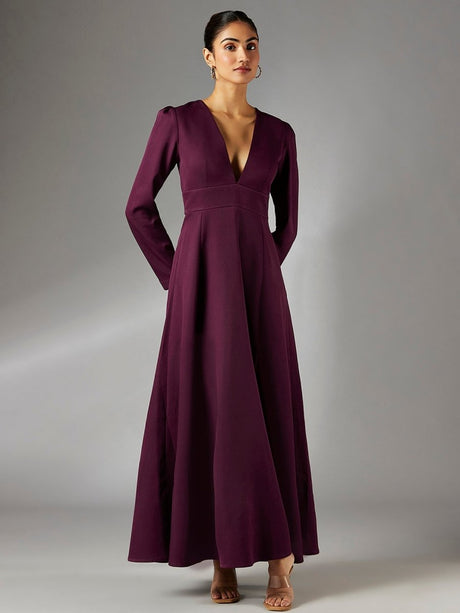 Betty Plunging Neckline Maxi Dress - Notch Above