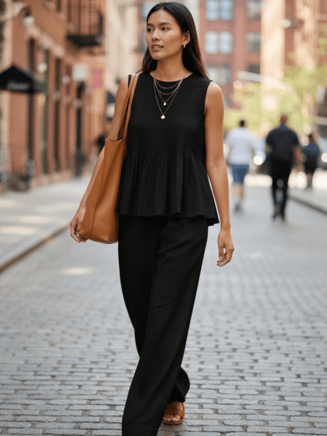 Hailey Pin Tux Top & Pant Set - Notch Above