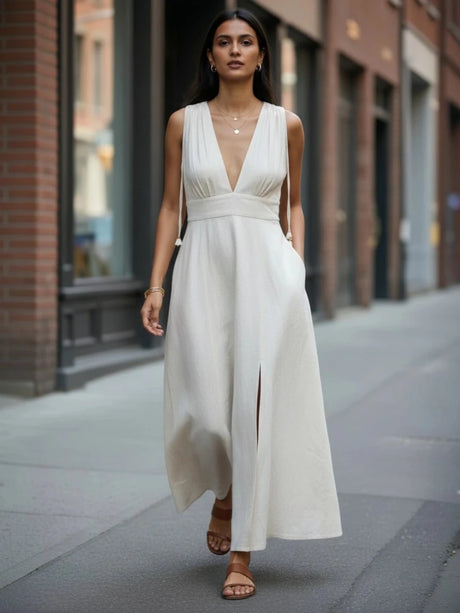 Ira Cotton Linen Maxi Dress - Notch Above