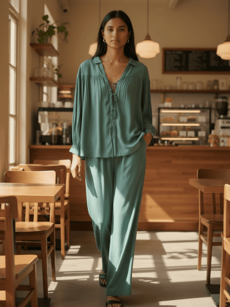 Pheobe Front Tie Up Co - Ord Pant Set - Notch Above