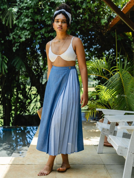 Sol Denim Wrap Skirt - Notch Above