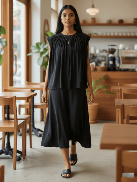 Leone Gathered Top & Skirt Set - Notch Above