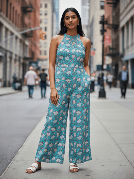 Lila Halter Neck Cotton Jumpsuit - Notch Above