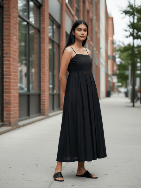 Pia Pleated Slip Dress - Notch Above