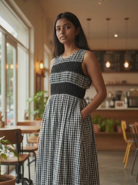 Gingham Midi Dress
Womens Summer Dress
Casual dress
Made in India