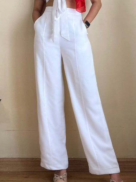 Suzanne White Wide Leg Pants - Notch Above