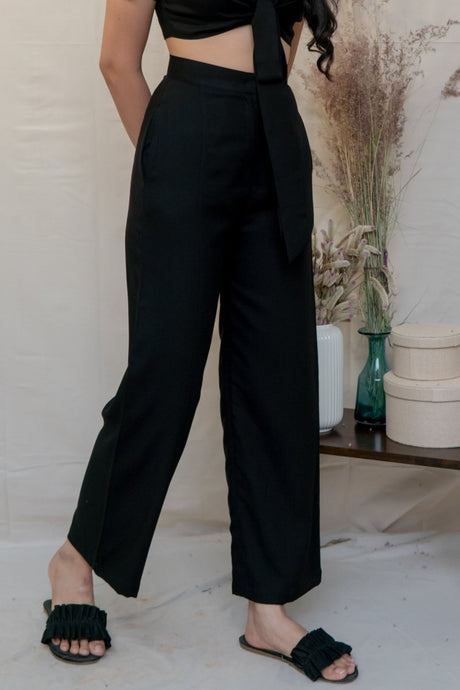 Suzanne Black Wide Leg Pants - Notch Above